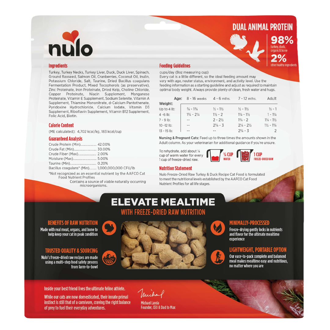 Nulo Freeze-Dried Cat Food, Topper or Treat, Turkey &amp; Duck Recipe, 5.5 oz