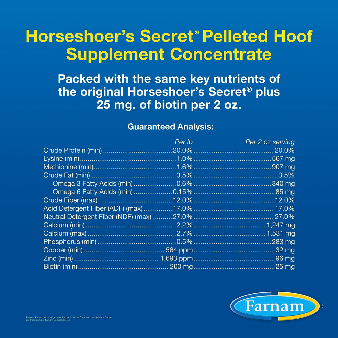 Farnam Horseshoer’s Secret Pelleted Hoof Supplement Concentrate, 11 lb
