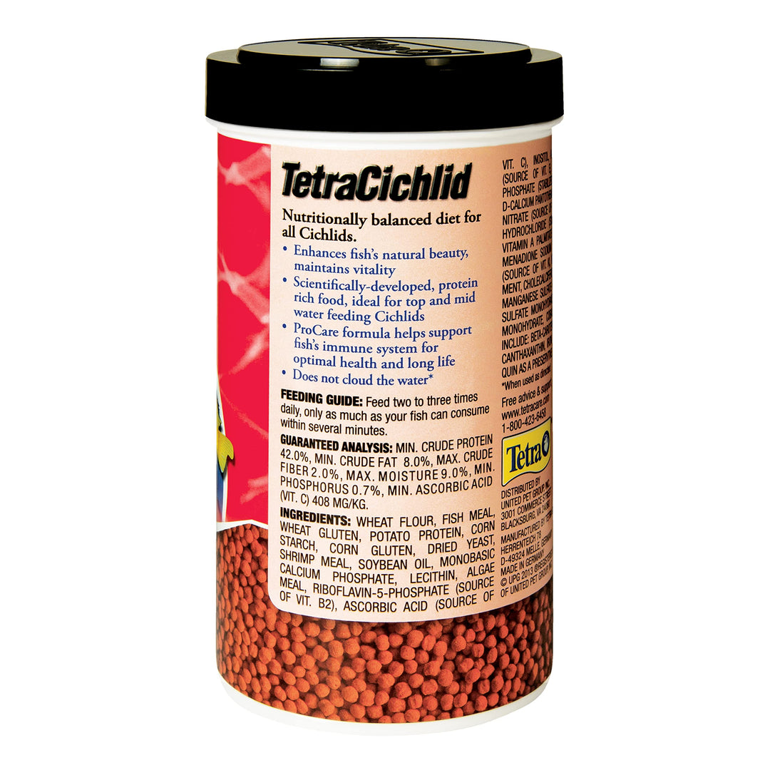 Tetra Cichlid Floating Cichlid Pellets Fish Food, 6 oz