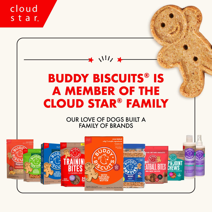 Buddy Biscuits Crunchy Dog Treats, Peanut Butter, 16 oz Box
