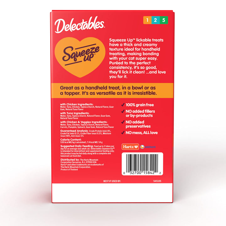 Delectables Squeeze Up Lickable Cat Treat Tube Variety Pack, 20 CT