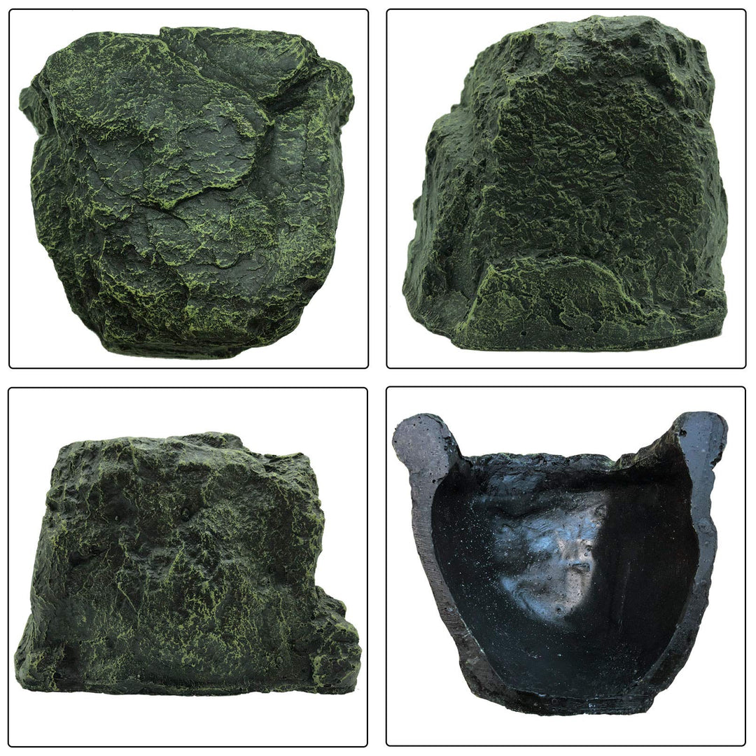 PINVNBY Large Reptile Hideout Cave,Resin Tortoise Hide Rock Turtle Hideaway House Lizard Box Shelter Habitat Decoration for Gecko Spiders Frogs Fish Turtles Hermit Crabs(3 Pcs)