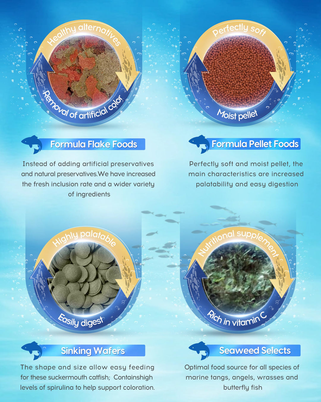 Ocean Nutrition Formula Two Pellets + Fish Food Formula Two On-Disk Fish Food for Herbivorous &amp; Omnivorous Marine Tropical Fish, High Protein - (200 g Small Pellets+10.5g Small Size)