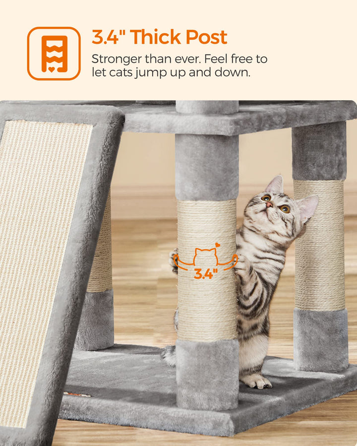 Feandrea 67.7-Inch Multi-Level Cat Tree for Large Cats, with Cozy Perches