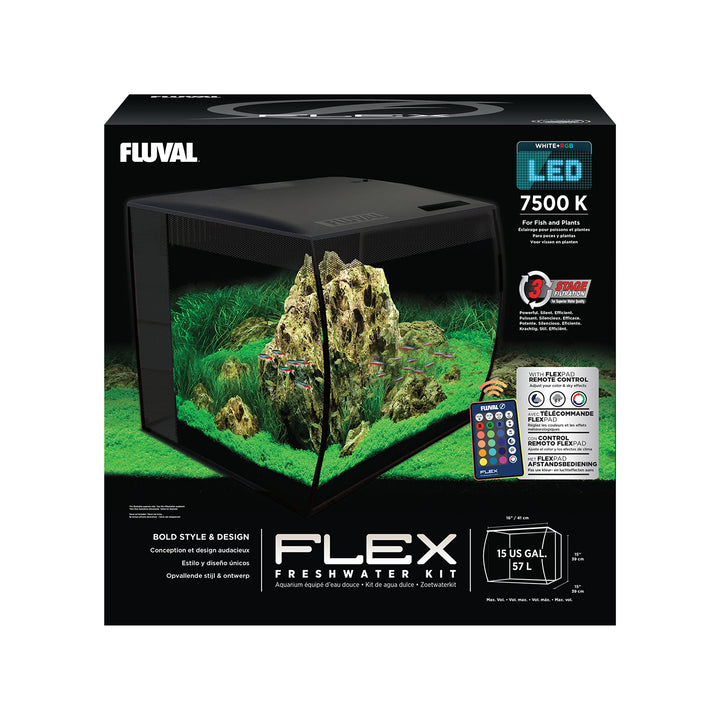 Fluval Flex 57 - 15 Gallon Nano Glass Aquarium Kit