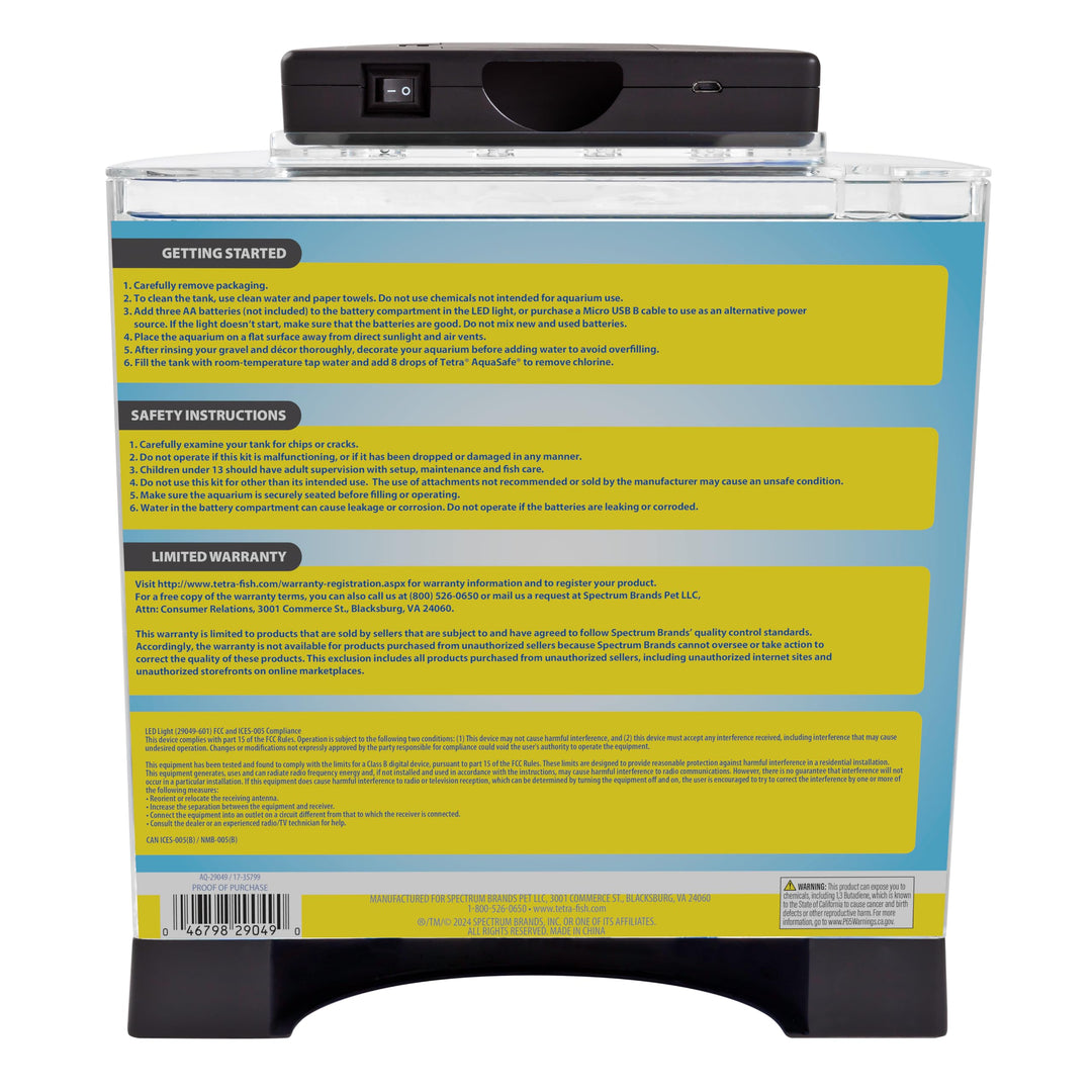Tetra LED Half Moon 1.1 Gallon Fish Tank Kit for Betta Fish