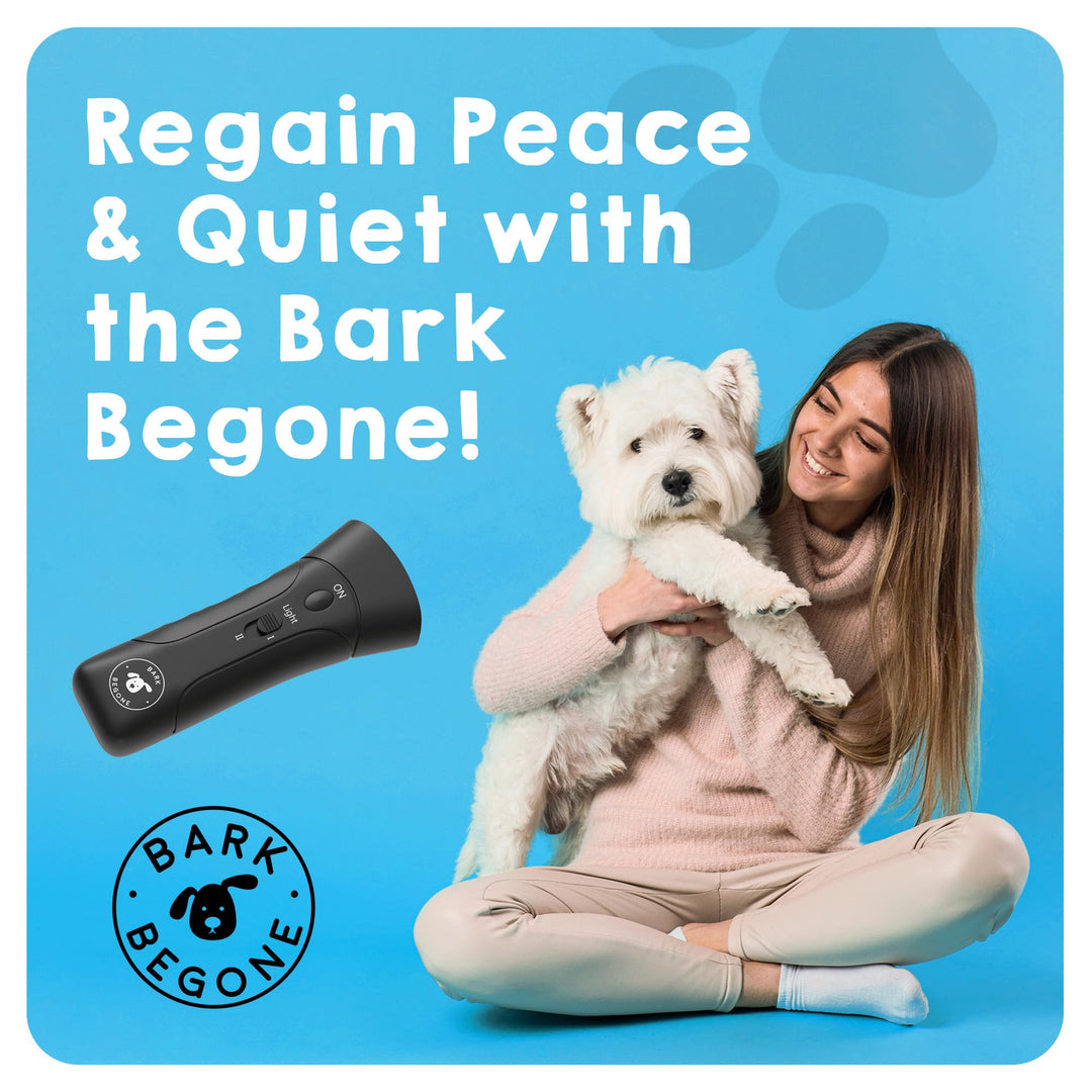 Bark Begone Ultrasonic Dog Bark Deterrent &amp; Behavior Corrector - Stop Barking, Jumping, Aggression Without Yelling -Just Point &amp; Press! Backed by Kevin Harrington from Shark Tank (Bark Begone Classic)