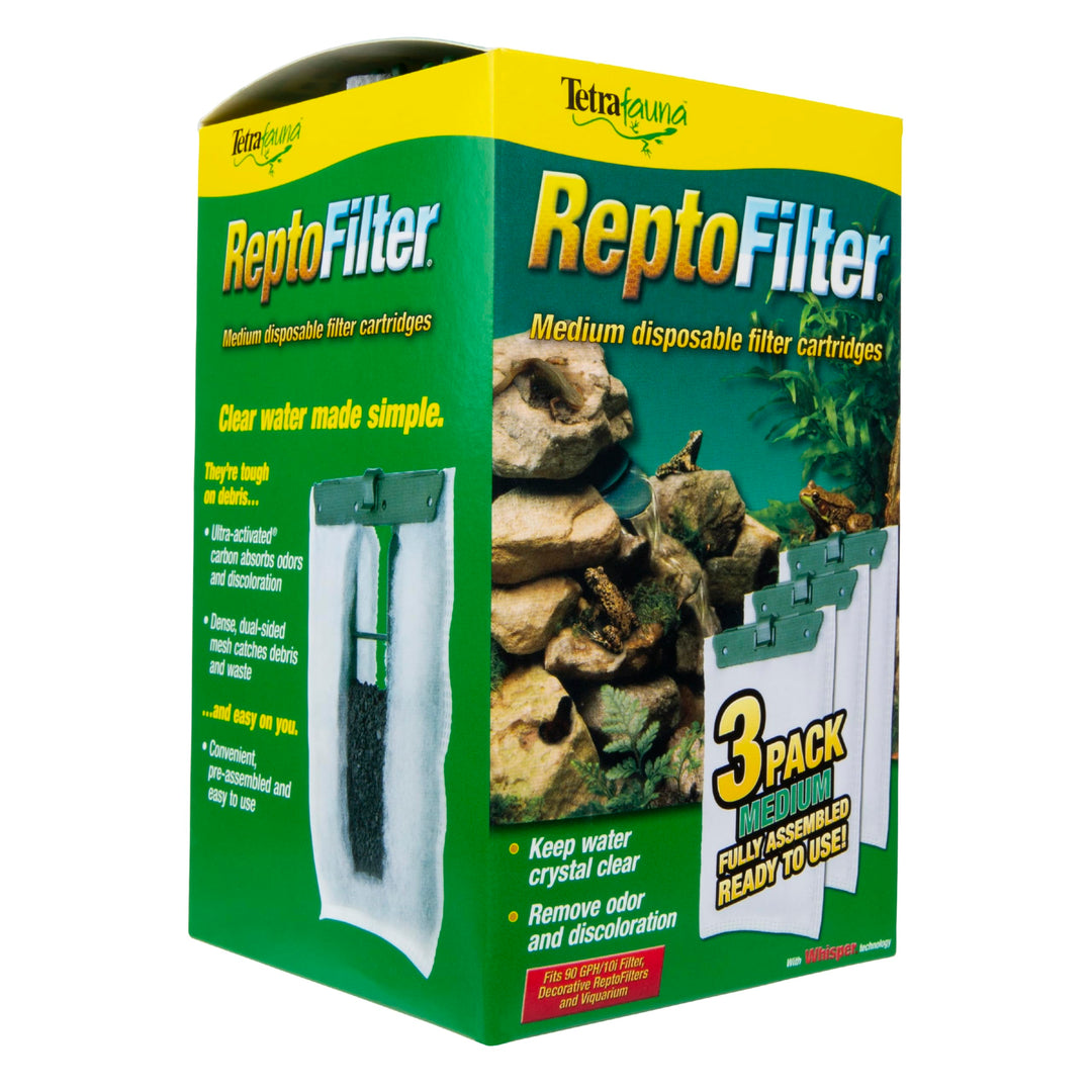Tetra ReptoFilter Medium Filter Cartridges for Terrariums, 3 Count