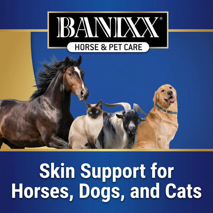 BANIXX Horse and Pet Care Spray for Horses, Dogs and Cats, Daily Skin and Coat Care Spray, Alcohol-Free, Non-Staining, No Odor, Made in USA, Grooming and Hoof Care Formula, 8 oz