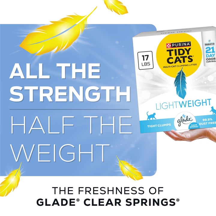 Purina Tidy Cats LightWeight Glade Clear Springs Litter, 17 lb