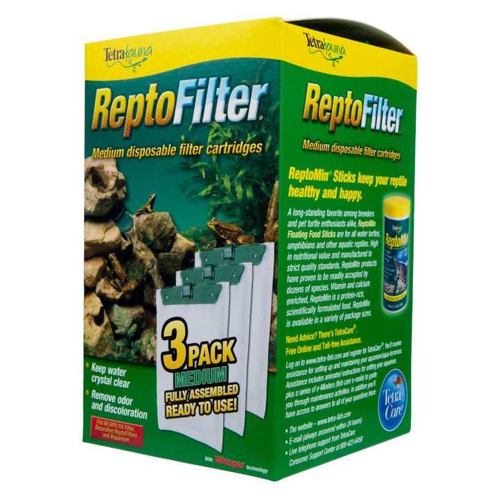Tetra ReptoFilter Medium Filter Cartridges for Terrariums, 3 Count