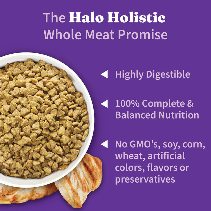 Halo Holistic Dry Cat Food, Cage-Free Chicken Recipe, 3 lb