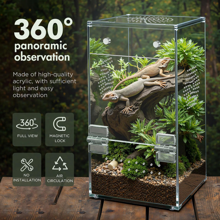 CourtyardAid Pre-Assembled Jumping Spider Enclosure, All-Side Ventilation