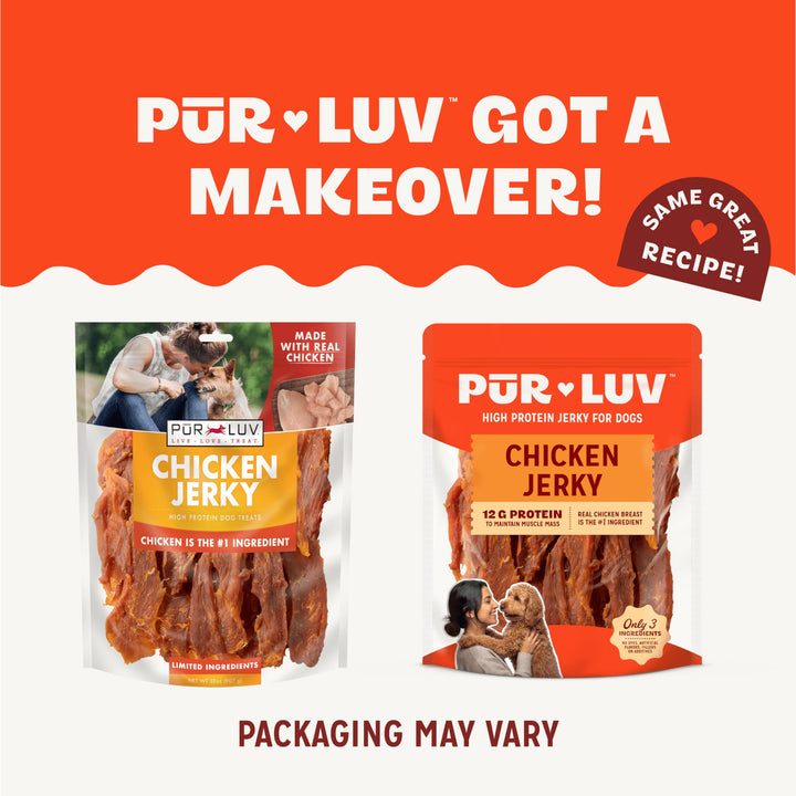 Pur Luv Dog Treats, Chicken Jerky Dog Treat with Real Chicken Breast, 16 oz