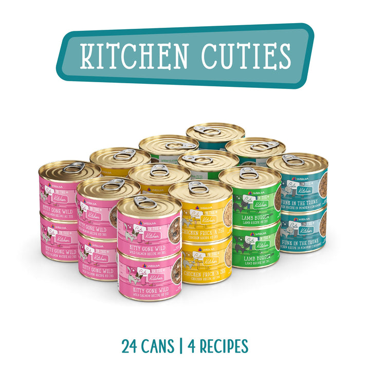 Weruva Cats in the Kitchen, Kitchen Cuties Variety Pack, Wet Cat Food, 6oz Cans (Pack of 24)