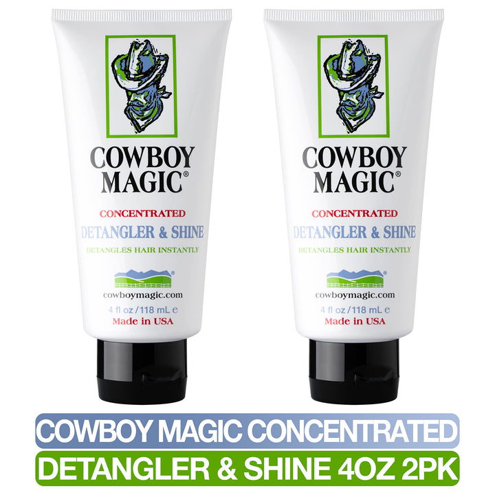 Cowboy Magic Detangler &amp; Shine for Horse, 4 oz - 2 Pack Conditioner, White