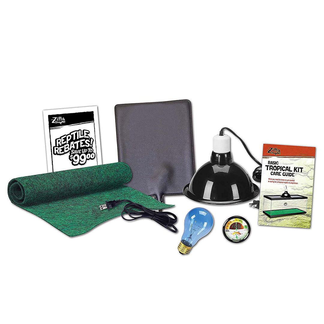 Zilla 10 Gallon Terrarium, Reptile Starter Habitat Kit with Light