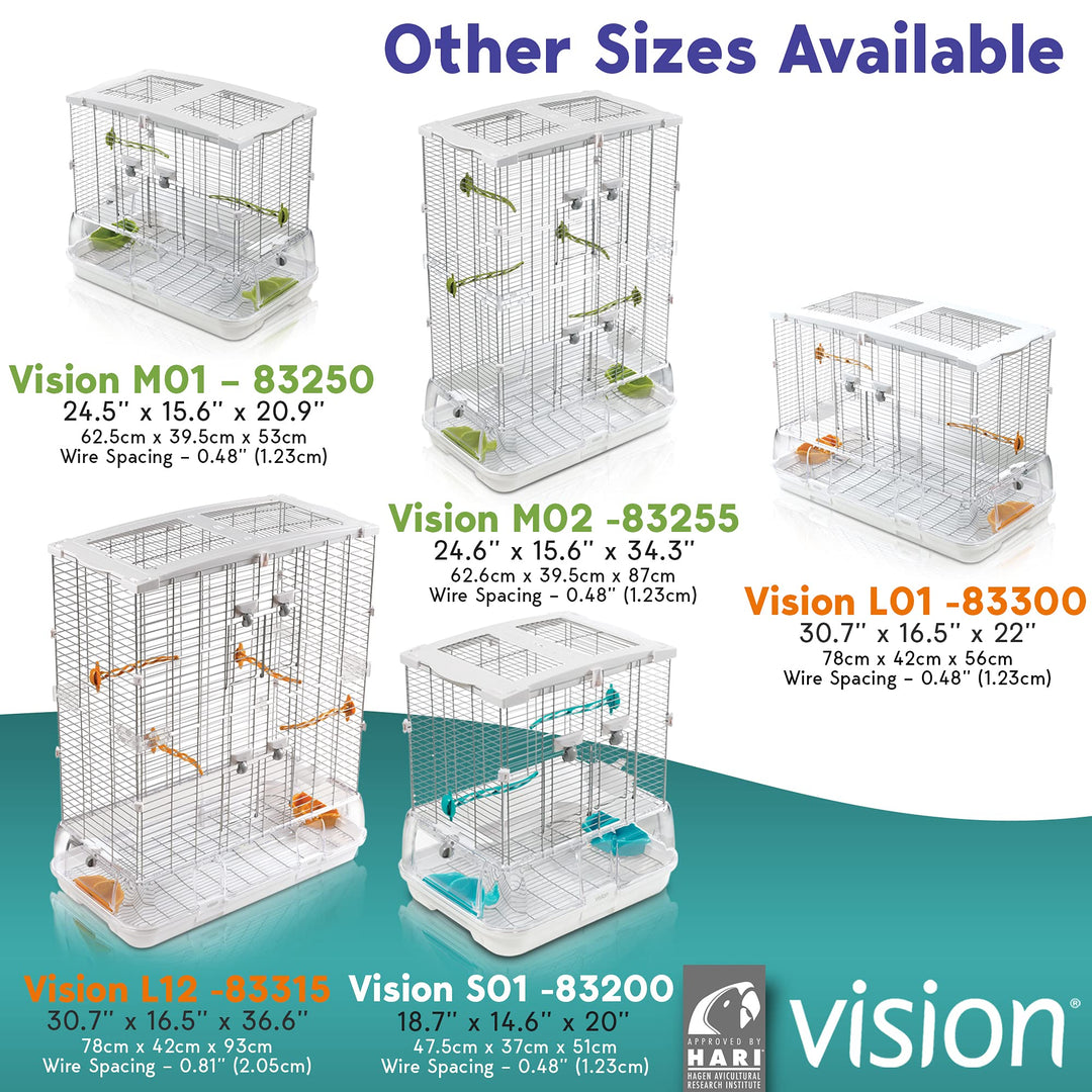 Hari Vision S01 Wire Bird Cage, Bird Home for Budgies, Finches and Canaries, Small