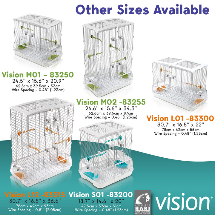 Hari Vision S01 Wire Bird Cage, Bird Home for Budgies, Finches and Canaries, Small