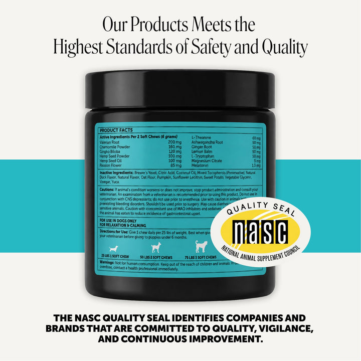 Pet Honesty Vet Recommended Dog Calming Chews with Ashwagandha, 90 Count