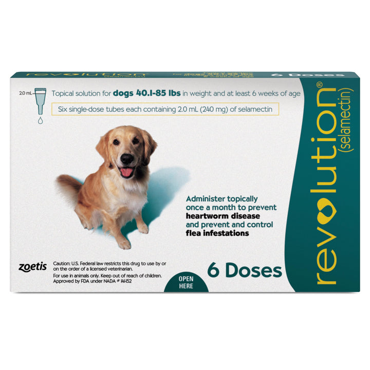 Revolution Topical Solution for Dogs, 40.1-85 lbs, 6-Month Supply
