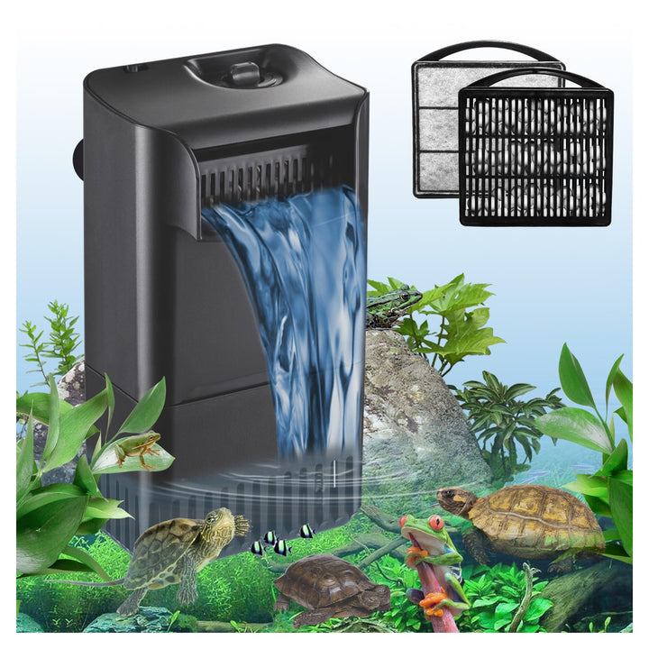 222GPH 10W Turtle Tank Filter Aquarium Filter Power Adjustable 10-40 Gal