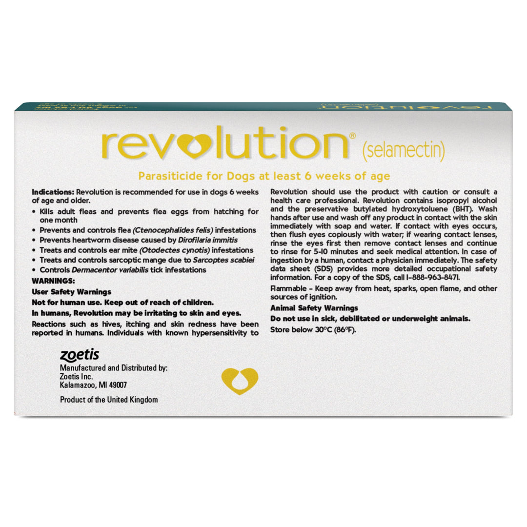 Revolution Topical Solution for Dogs, 40.1-85 lbs, 6-Month Supply