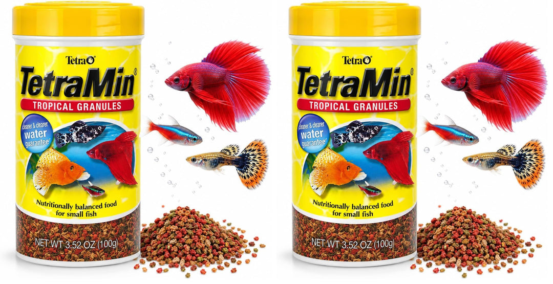 Tetra TetraMin Tropical Granules 3.52 Ounces, Nutritionally Balanced Fish Food (Pack of 2)