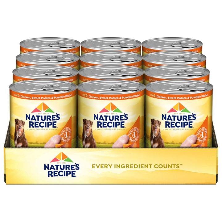 Nature’s Recipe Grain Free Wet Dog Food Chicken, 13 oz. Can (Pack of 12)