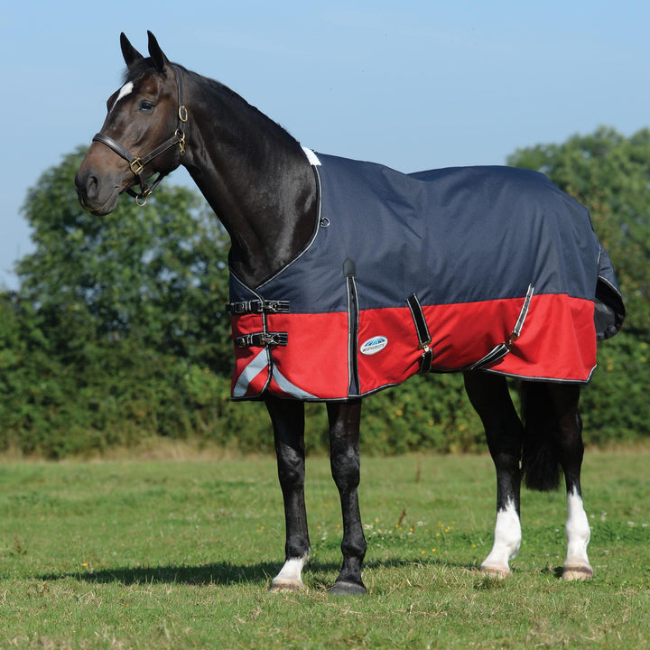 WeatherBeeta ComFiTec Plus Dynamic II Standard Neck Medium Horse Blanket, Black/Red/Silver, 51"