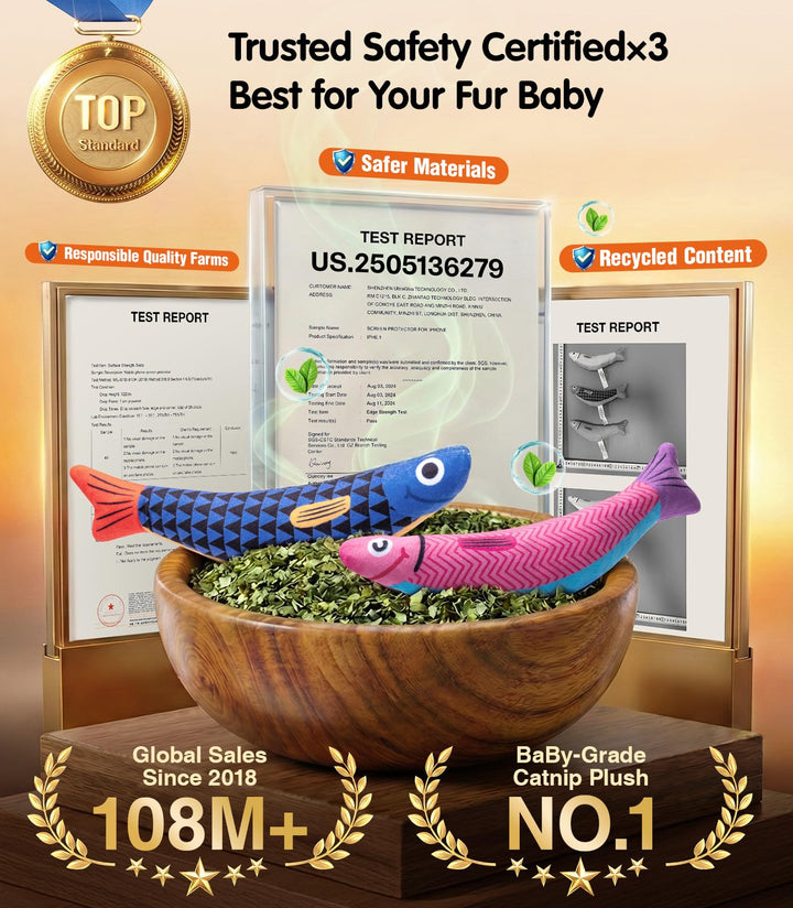 PetBusy Cat Toys with [5000 mg A+Natural Catnip &amp; Silvervine] Kicker Fun
