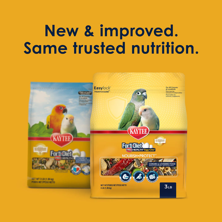 Kaytee Forti-Diet Pro Health Egg-Cite Pet Conure &amp; Lovebird Food, 3 Pound