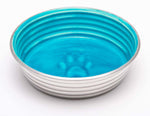 Loving Pets Dog Bowl Paw Print Seine Blue Large