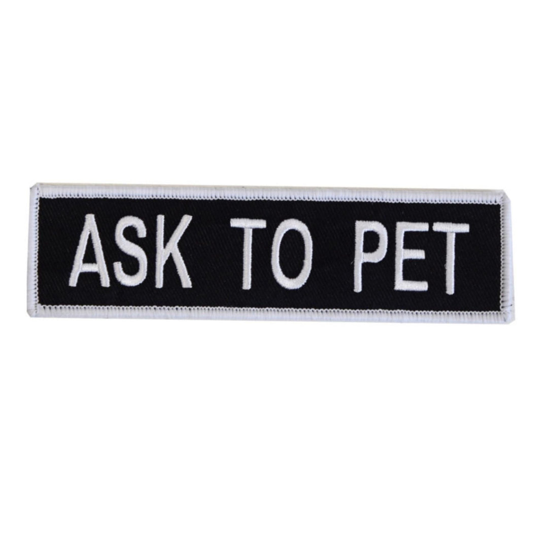 Boss Dog Tactical Harness Patch Ask to Pet, 1ea/LG