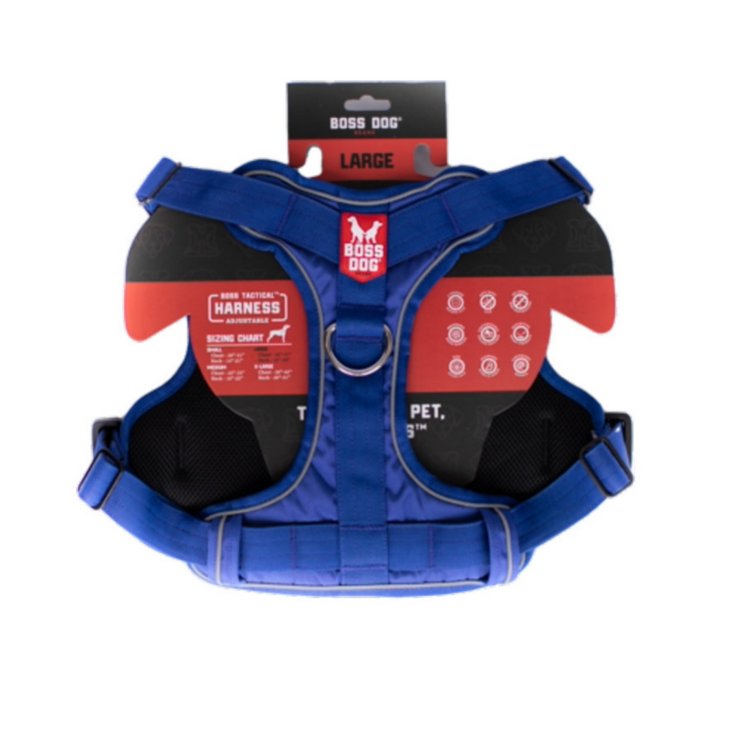 Boss Dog Tactical Dog Harness Blue, 1ea/LG
