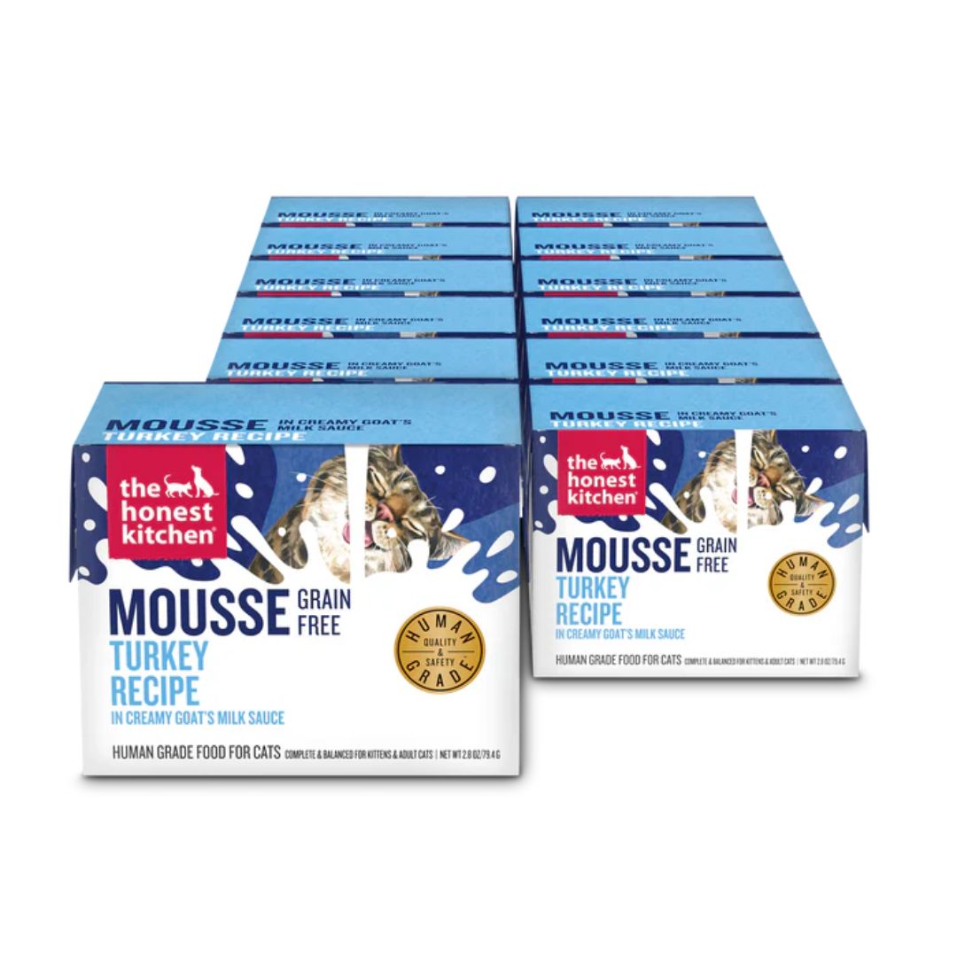 The Honest Kitchen Cat Grain Free Mousse With Goat'S Milk Turkey 2.8Oz 12 Pack