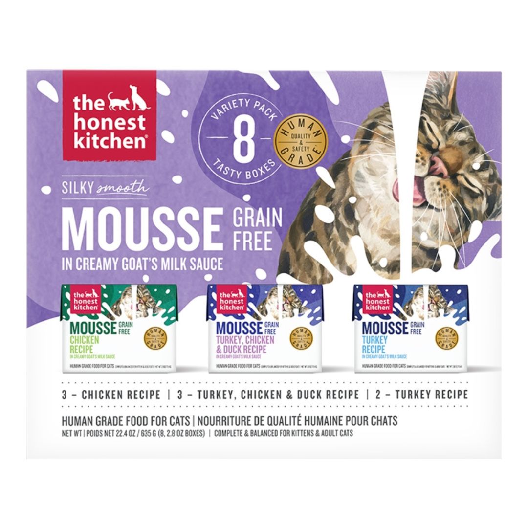 The Honest Kitchen Cat Grain Free Mousse With Goat'S Milk 2.8Oz Variety 8 Pack