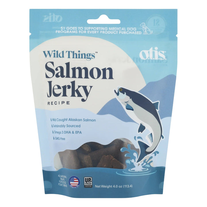 Otis Dog Wild Things Wild Alaskan Salmon Jerky 4oz.