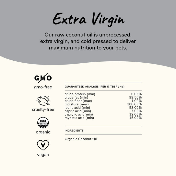 Kin+Kid Organic Skin+Coat+Joint Supplement Coconut Oil Small 4oz.