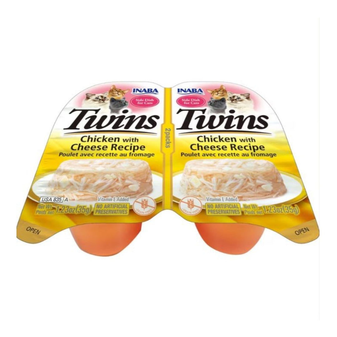 Inaba Twins Side Dish For Cats Chicken/Cheese 1.23oz. 2 Pk (Case of 6)