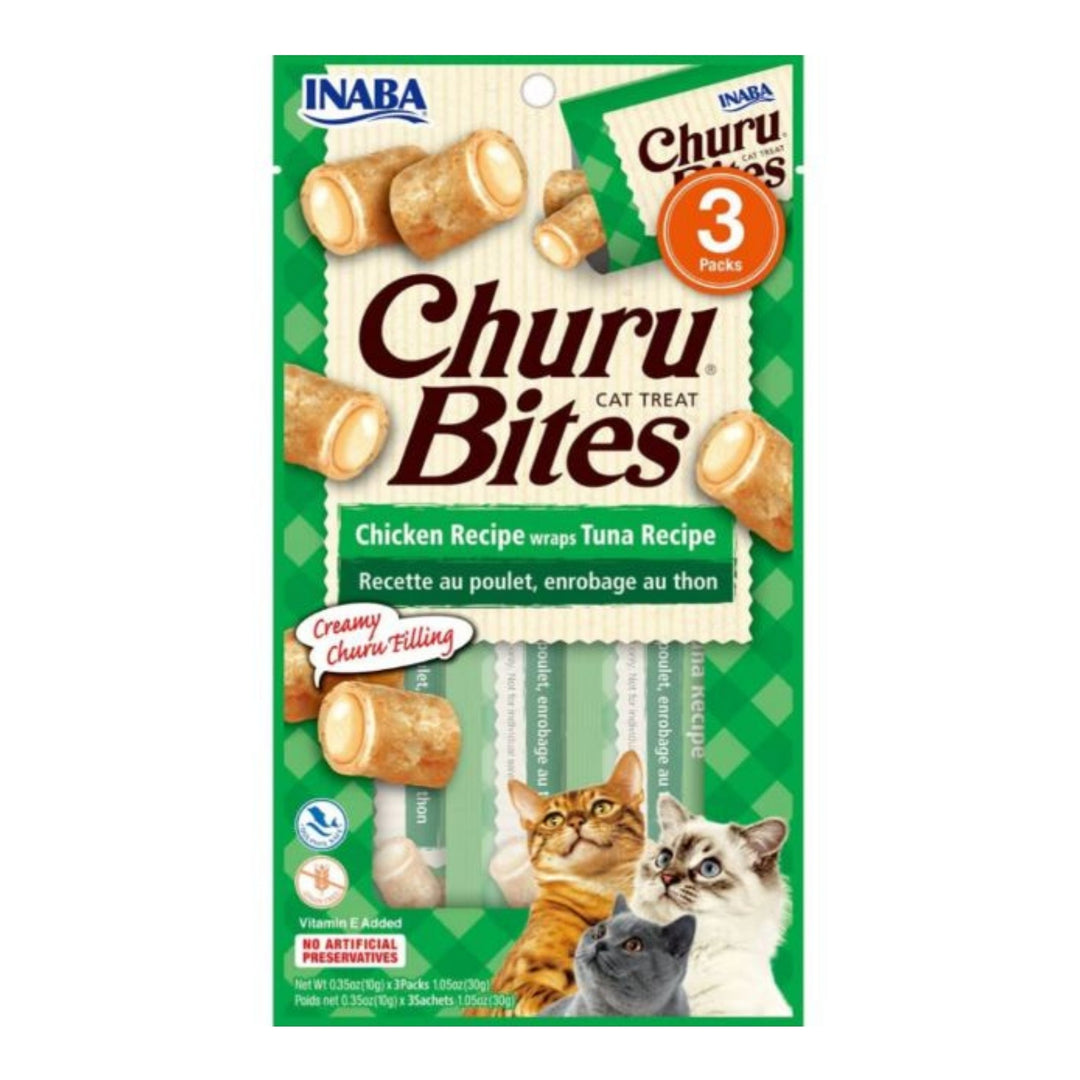 Inaba Churu Bites Cat Treats Tuna .35oz. 3 Pk (Case of 6)