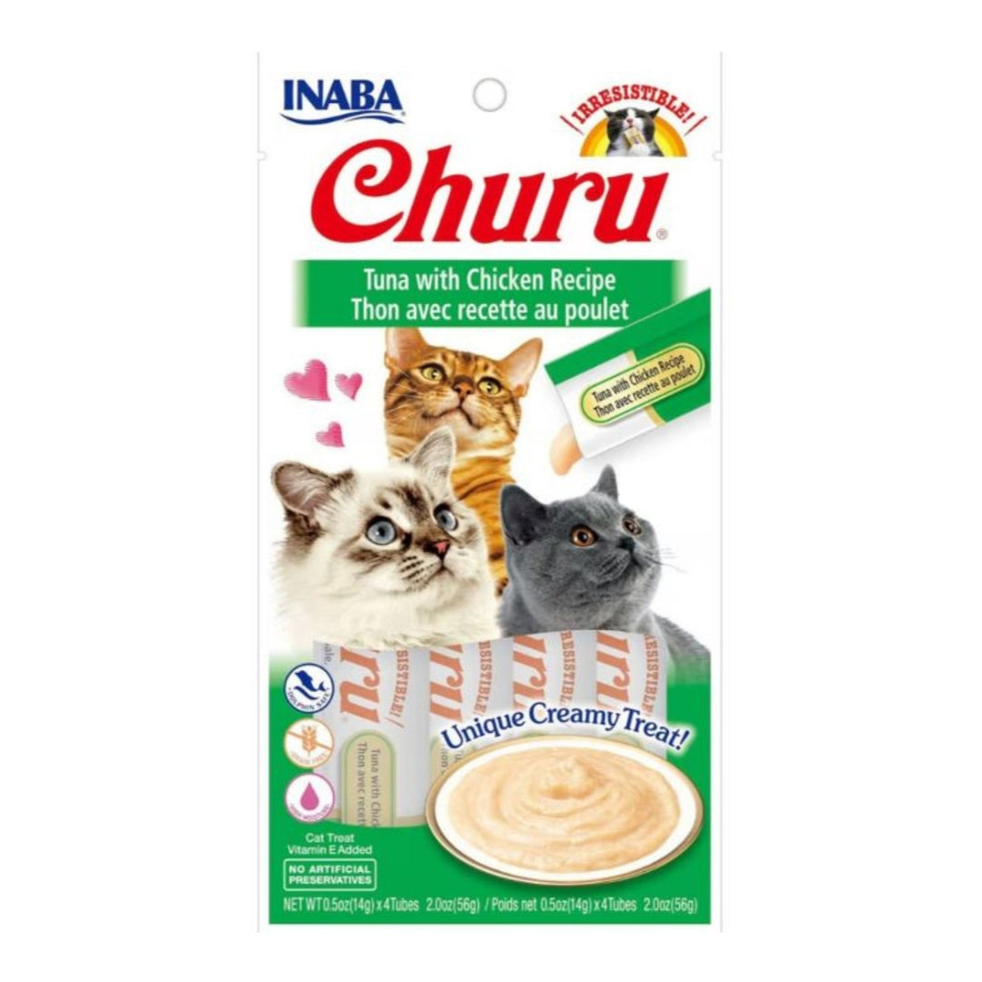 Inaba Churu Puree Cat Treats Tuna/Chicken .5oz. 4 Pk (Case of 6)