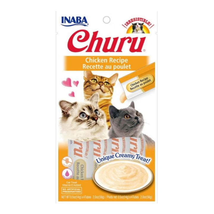 Inaba Churu Puree Cat Treats Chicken .5oz. 4 Pk (Case of 6)