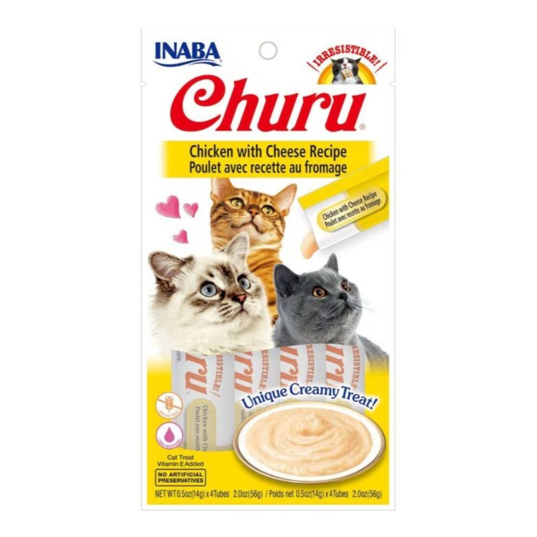 Inaba Churu Puree Cat Treats Chicken/Cheese .5oz. 4 Pk (Case of 6)