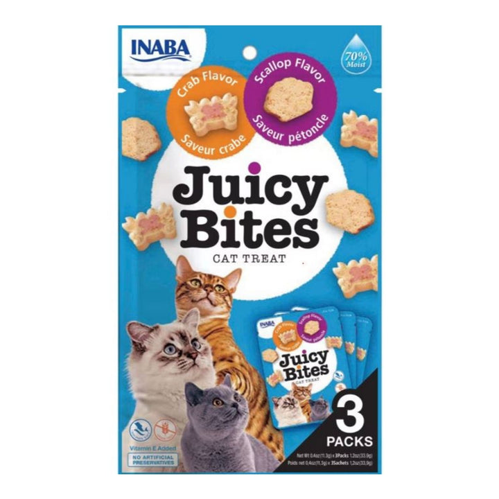 Inaba Juicy Bites Cat Treats Scallop/Crab .4oz. 3 Pk (Case of 6)