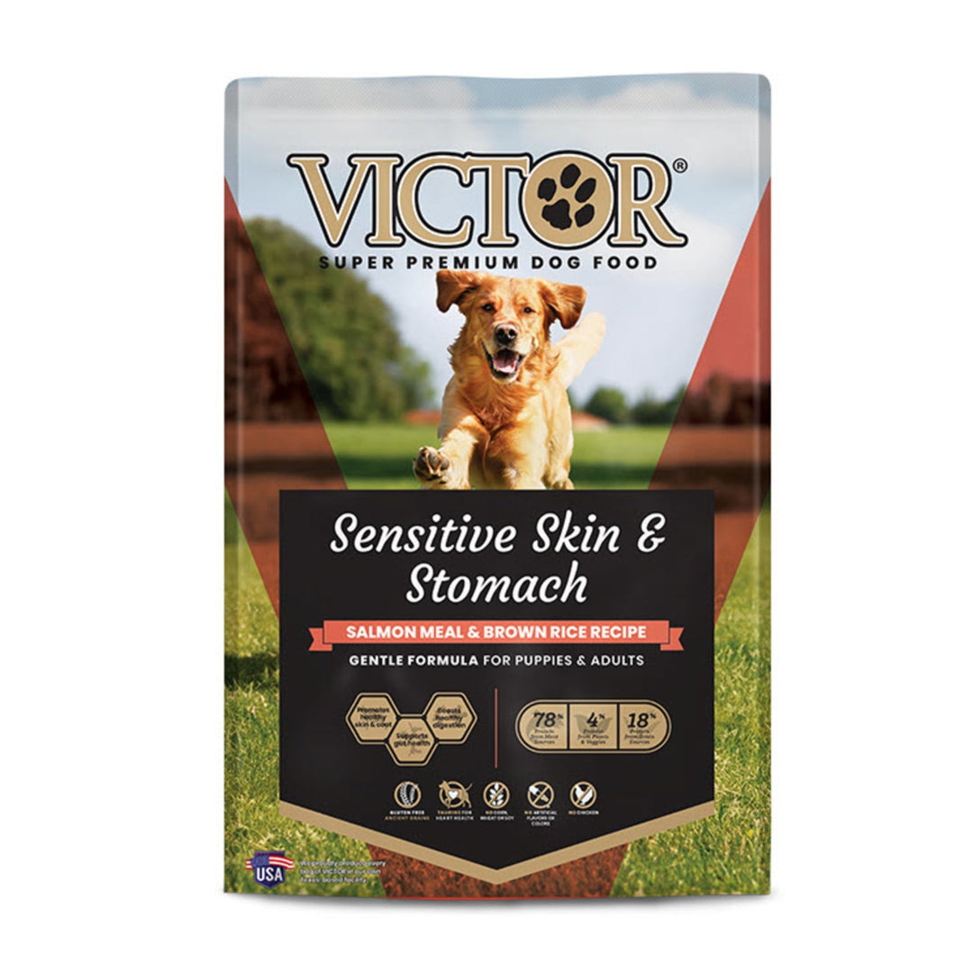 Victor Super Premium Dog Food Sensitive Skin & Stomach Salmon & Brown Rice, 1ea/15 lb