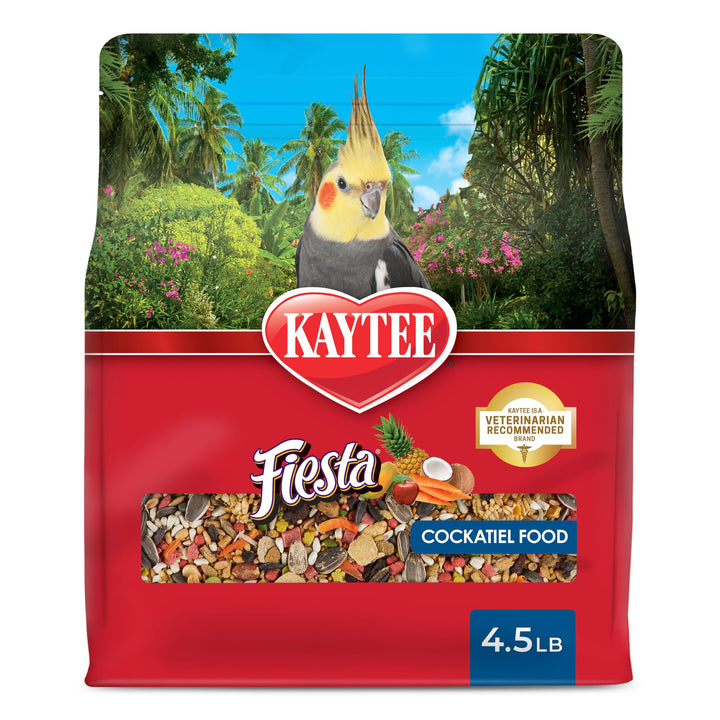 Kaytee Fiesta Cockatiel Bird Food, Nutritious Fun Blend, 4.5 Pounds