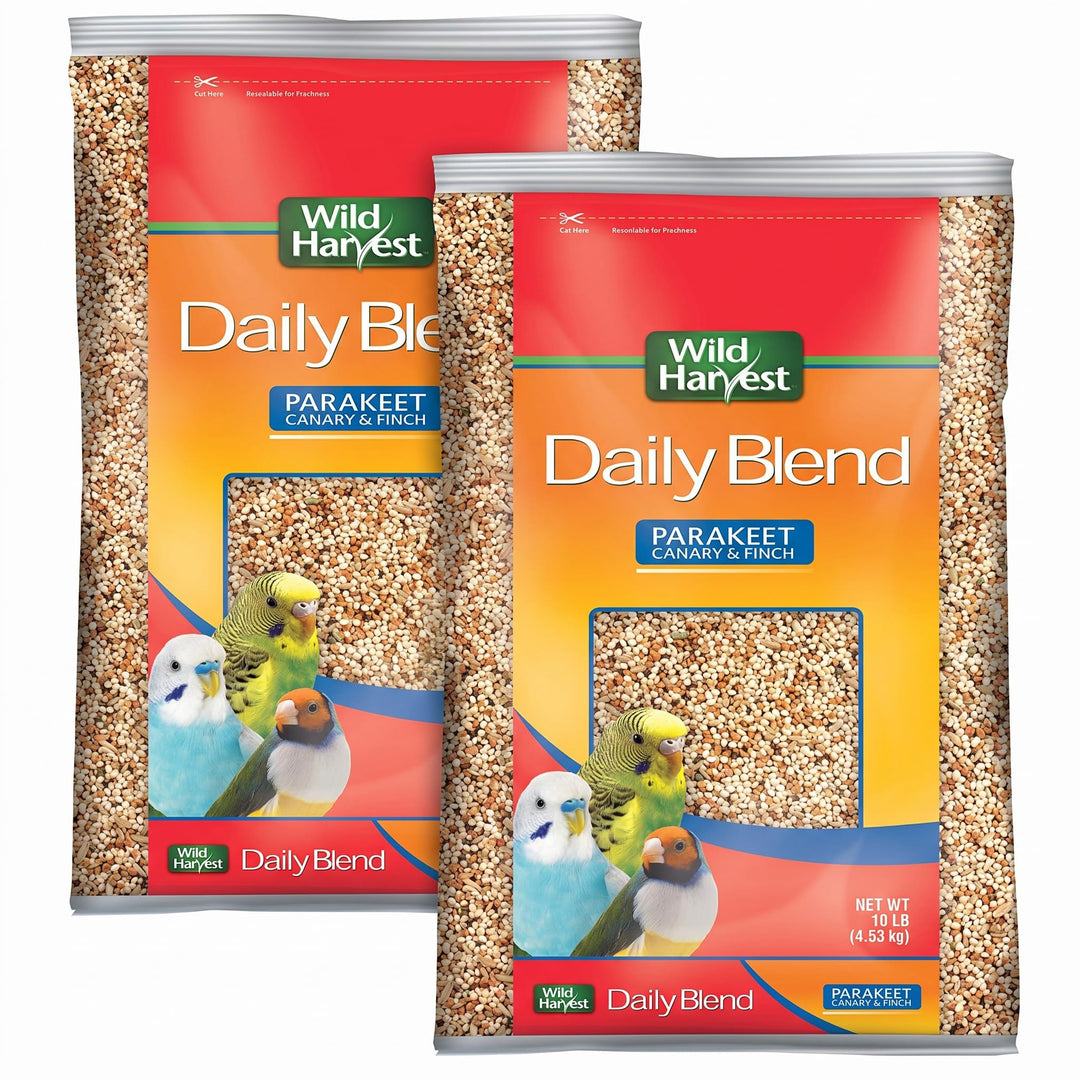 Wild Harvest Daily Blend Nutrition Diet for Parakeet, Canary and Finch, Orange Flavored, 10 Pounds (Pack of 2)