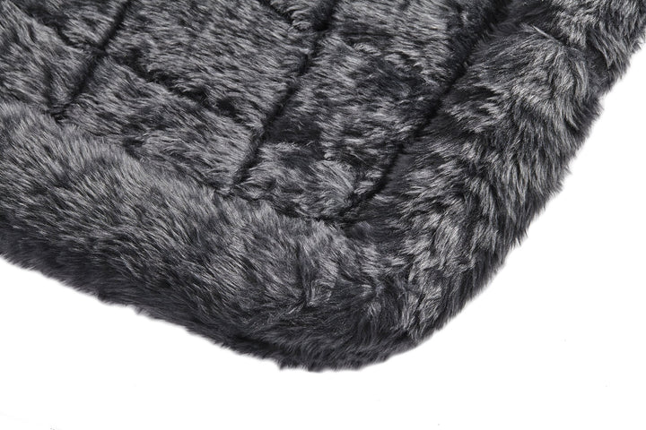 MidWest Homes for Pets QuietTime XXS Dog Bed - Gray Faux Fur Bolster, Ultra-Soft and Machine Washable, Fits 18-Inch Crates and Carriers, for Small Dogs and Cats