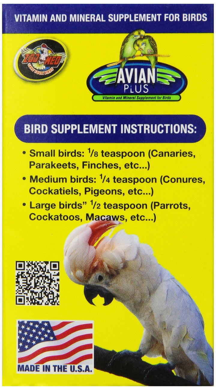 Zoo Med Laboratories Avian Plus Bird Vitamins, 4 oz